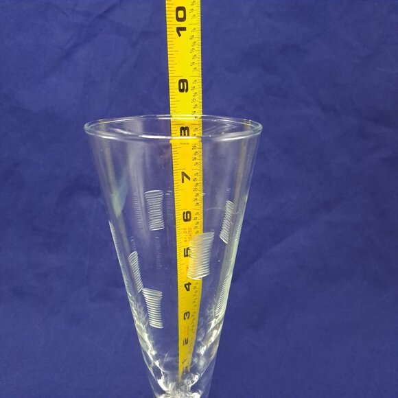 Vintage Etched Pilsner Beer Glass With Geometric Design - Picture 6 of 9